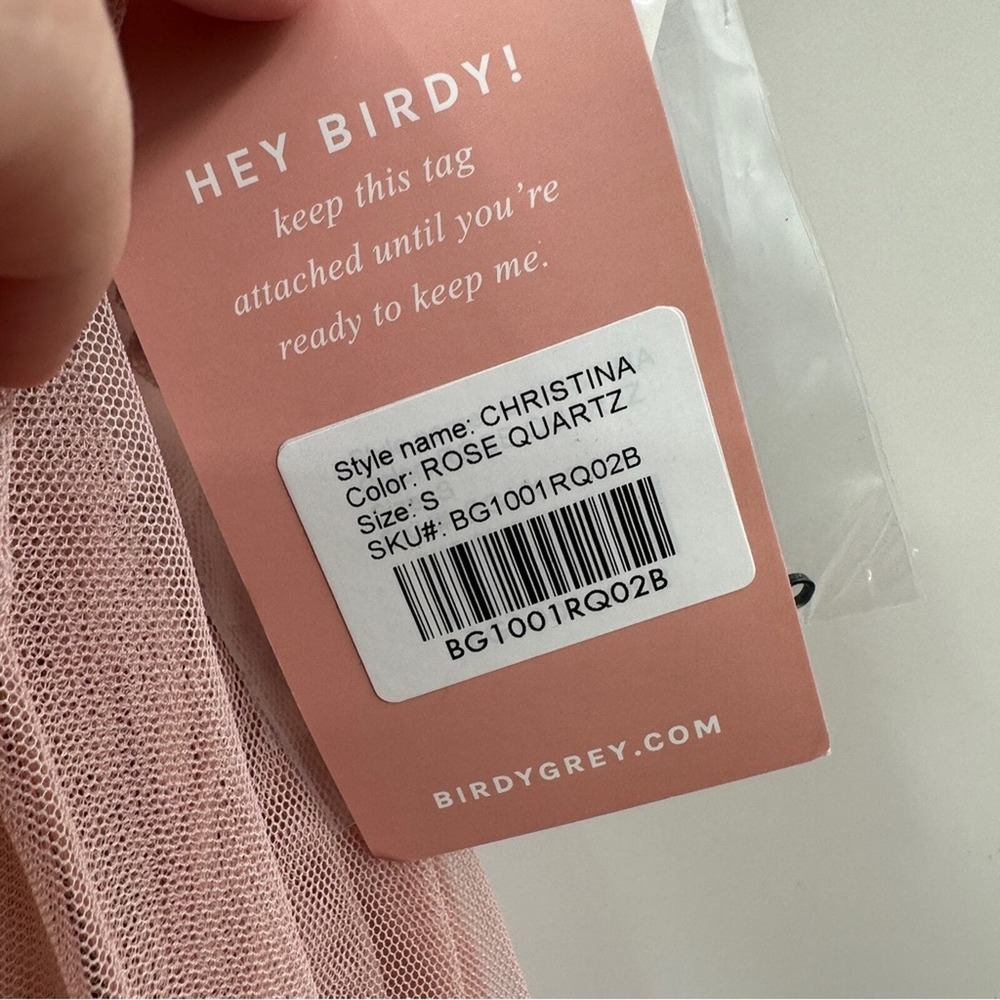 Birdy‎ Grey NWT Christina Dress Women's Size Small Rose Quartz Tulle Convertible - Picture 12 of 13